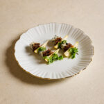 Blue Cheese, Pear & Beef Speck Skewer